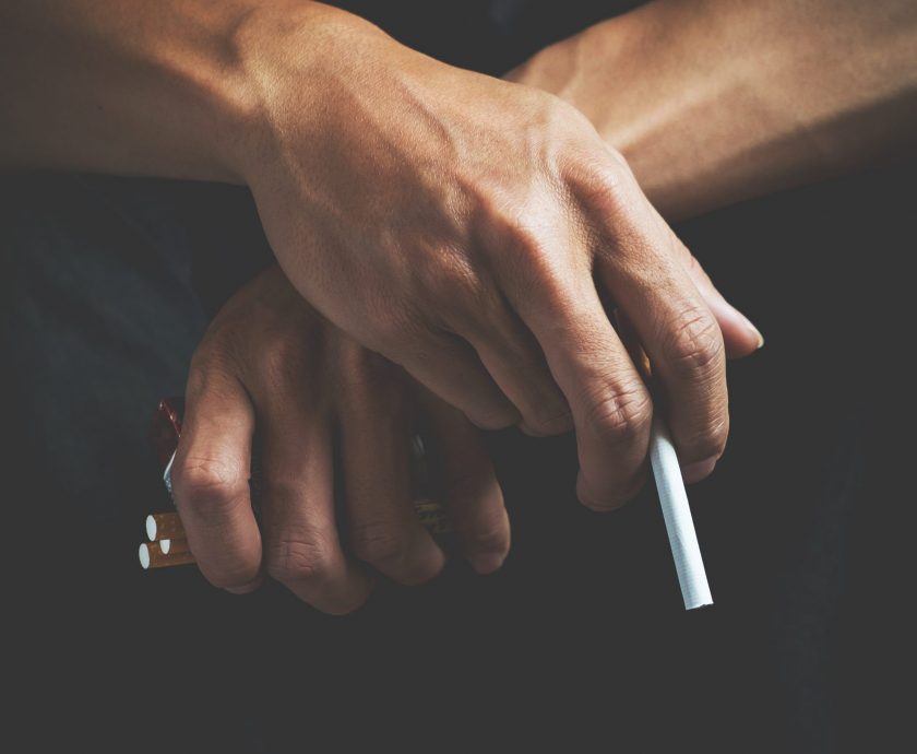 Cigarette addiction. Tobacco nicotine smoke. Unhealthy, danger,
